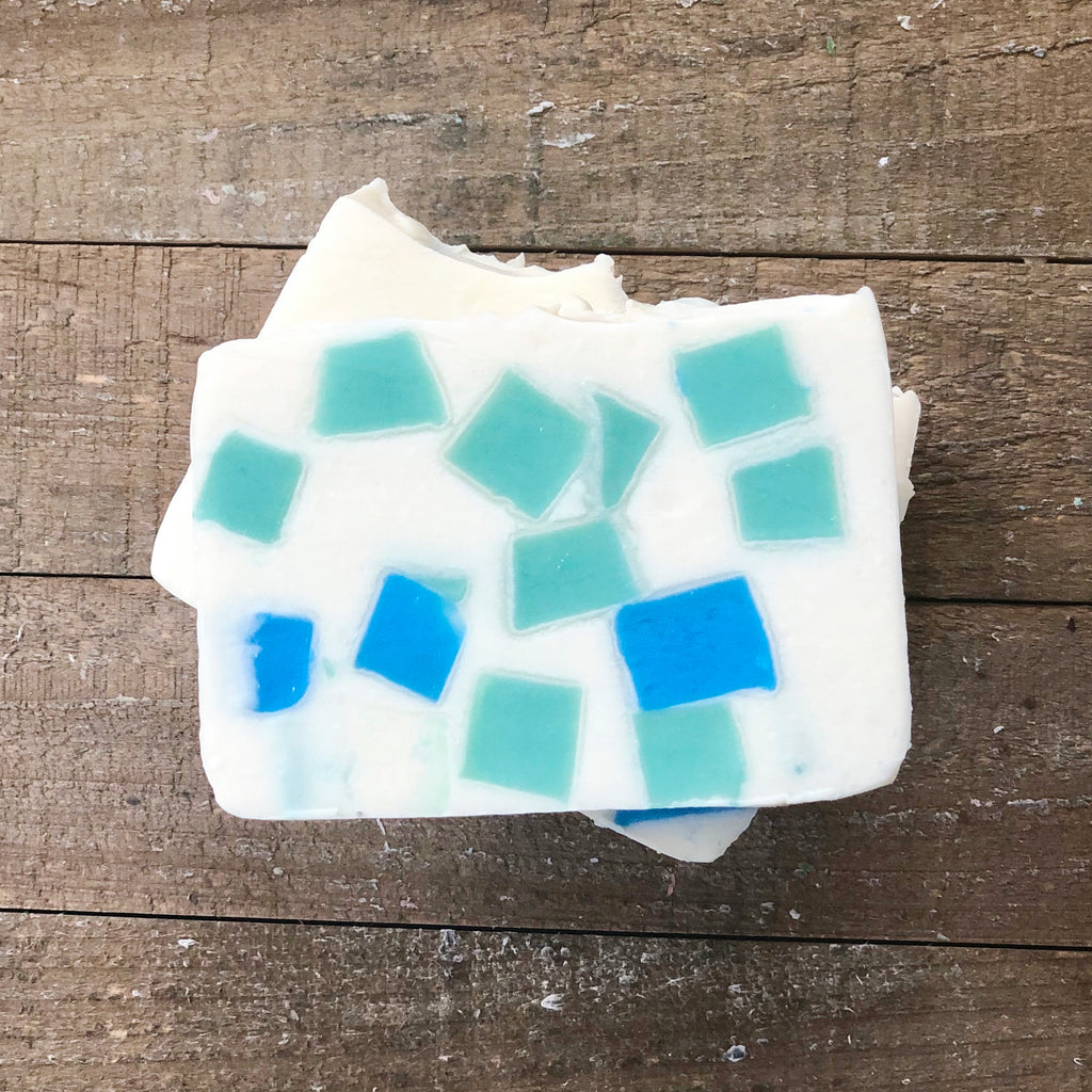 Sea Glass Soap | Cold process Soap | Handmade Soap | Kaolin Clay | Tussah silk